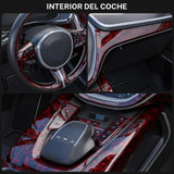 Maxbell Carbon Fiber Car Vinyl Wrap Self Stick Stickers for Suvs Vehicle Trucks Red