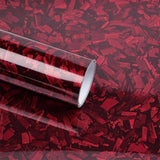 Maxbell Carbon Fiber Car Vinyl Wrap Self Stick Stickers for Suvs Vehicle Trucks Red