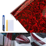 Maxbell Carbon Fiber Car Vinyl Wrap Self Stick Stickers for Suvs Vehicle Trucks Red