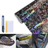 Maxbell Carbon Fiber Car Vinyl Wrap Self Stick Stickers for Suvs Vehicle Trucks Rainbow