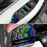 Maxbell Carbon Fiber Car Vinyl Wrap Self Stick Stickers for Suvs Vehicle Trucks Rainbow
