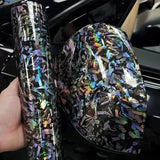 Maxbell Carbon Fiber Car Vinyl Wrap Self Stick Stickers for Suvs Vehicle Trucks Rainbow