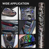 Maxbell Carbon Fiber Car Vinyl Wrap Self Stick Stickers for Suvs Vehicle Trucks Rainbow