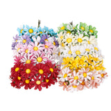 Maxbell 100 x Artificial Flower Heads Cloth Daisy Wedding Party DIY Craft Green