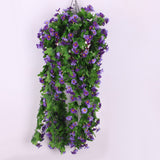 Maxbell Artificial Silk Daisy Wisteria Hanging Flower Vine Wedding Decor Blue