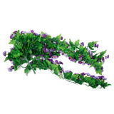 Maxbell Artificial Silk Daisy Wisteria Hanging Flower Vine Wedding Decor Blue