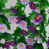 Maxbell Artificial Silk Daisy Wisteria Hanging Flower Vine Wedding Decor Blue