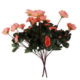 Maxbell 2 Bunches Fake Azalea Artificial Rose Flower Bouquet Wedding Decor Dark Pink