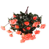 Maxbell 2 Bunches Fake Azalea Artificial Rose Flower Bouquet Wedding Decor Dark Pink