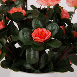 Maxbell 2 Bunches Fake Azalea Artificial Rose Flower Bouquet Wedding Decor Dark Pink