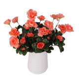 Maxbell 2 Bunches Fake Azalea Artificial Rose Flower Bouquet Wedding Decor Dark Pink