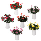 Maxbell 2 Bunches Fake Azalea Artificial Rose Flower Bouquet Wedding Decor Dark Pink