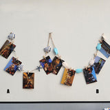 Maxbell String of Hanging Wooden Tropical Fish Starfish Photo Memo Clip Blue Stripe