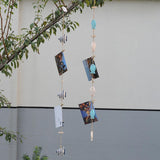 Maxbell String of Hanging Wooden Tropical Fish Starfish Photo Memo Clip Blue Stripe