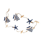 Maxbell String of Hanging Wooden Tropical Fish Starfish Photo Memo Clip Blue Stripe