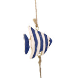 Maxbell String of Hanging Wooden Tropical Fish Starfish Photo Memo Clip Blue Stripe