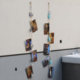 Maxbell String of Hanging Wooden Tropical Fish Starfish Photo Memo Clip Blue Stripe