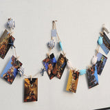 Maxbell String of Hanging Wooden Tropical Fish Starfish Photo Memo Clip Blue Stripe
