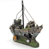 Maxbell Aquarium Ornament Artificial Shipwreck Sail Boat Water Plant Grass Fish Cave - Aladdin Shoppers