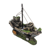 Maxbell Maxbell Aquarium Ornament Wreck Sailing Boat Sunk Ship Destroyer Fish Tank Cave DIY