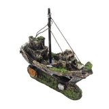 Maxbell Aquarium Ornament Sunken Bridge Fish Tank Decor Sail Shipwreck Fishing Boat - Aladdin Shoppers