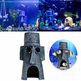 Maxbell Maxbell Aquarium Fish Tank Resin Moai Shape House Ornament Cave Landscape Decoration