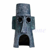 Maxbell Maxbell Aquarium Fish Tank Resin Moai Shape House Ornament Cave Landscape Decoration