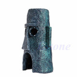 Maxbell Maxbell Aquarium Fish Tank Resin Moai Shape House Ornament Cave Landscape Decoration
