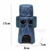 Maxbell Maxbell Aquarium Fish Tank Resin Moai Shape House Ornament Cave Landscape Decoration