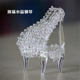 Maxbell Clear Glass Mini Piano Creative Table Decoration Ornament Gift 8x6cm