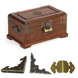 Maxbell 24Pcs Antique Wooden Box Feet Leg+12pcs Wood Case Book Album Guard Corner