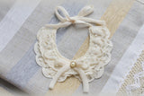 Maxbell Maxbell Cute Pet Dog Puppy Cat Pendant Necklace Detachable Lace Beads Collar Beige