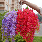 Maxbell 2Pcs Bunch Silk Hanging Plants Artificial Lilac Flower Garland Decor Violet