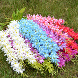 Maxbell 2Pcs Bunch Silk Hanging Plants Artificial Lilac Flower Garland  White