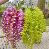 Maxbell 2Pcs Bunch Silk Hanging Plants Artificial Lilac Flower Garland  White