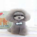 Maxbell Maxbell Cute Pet Dog Cat Pendant Necklace Bow Bowknot  Beads Bell Collar Blue