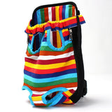 Maxbell Maxbell Nylon Pet Dog Cat Carrier Backpack Front Tote Carrier Net Bag Rainbow S