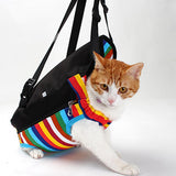 Maxbell Maxbell Nylon Pet Dog Cat Carrier Backpack Front Tote Carrier Net Bag Rainbow S