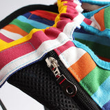 Maxbell Maxbell Nylon Pet Dog Cat Carrier Backpack Front Tote Carrier Net Bag Rainbow S