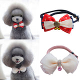 Maxbell Maxbell Adjustable Dog Puppy Cat Collar Bowknot Bow Tie Necktie Clothes w/ Bell Pink