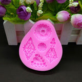 Maxbell 2xSilicone 3D Retro Flower Fondant Mould Chocolate Bake Mold Cake Pastry Decor