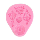 Maxbell 2xSilicone 3D Retro Flower Fondant Mould Chocolate Bake Mold Cake Pastry Decor