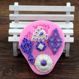 Maxbell 2xSilicone 3D Retro Flower Fondant Mould Chocolate Bake Mold Cake Pastry Decor