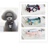 Maxbell Maxbell Pet Dog Cat Necklace with Flowers Artificial Pearl Bell Decor-Green(S)