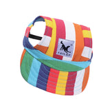 Maxbell Maxbell Small Pet Dog Cat Kitten Rainbow Baseball Hat Strap Cap Sunbonnet S