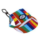 Maxbell Maxbell Small Pet Dog Cat Kitten Rainbow Baseball Hat Strap Cap Sunbonnet S