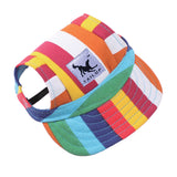 Maxbell Maxbell Small Pet Dog Cat Kitten Rainbow Baseball Hat Strap Cap Sunbonnet S