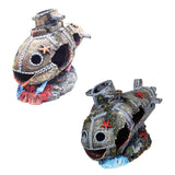 Maxbell Maxbell Resin Aquarium Submarine Simulation Wreck Ornament Fish Tank Decor-Red