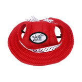 Maxbell 2xPet Dog Cat Kitten Princess Mesh Strap Hat Cap Sunbonnet Size M - Red