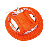 Maxbell 2xPet Dog Cat Kitten  Princess Mesh Strap Hat Cap Sunbonnet Size M - Orange